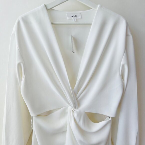 A.L.C Zoey long sleeves dress, white, size 12 - Picture 8 of 12